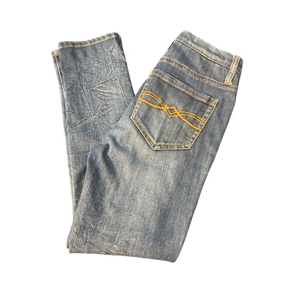 Vintage Y2k Mudd Blue Denim Jeans Slim Fit Straight Leg Size 1 Juniors Estate - Picture 5 of 6